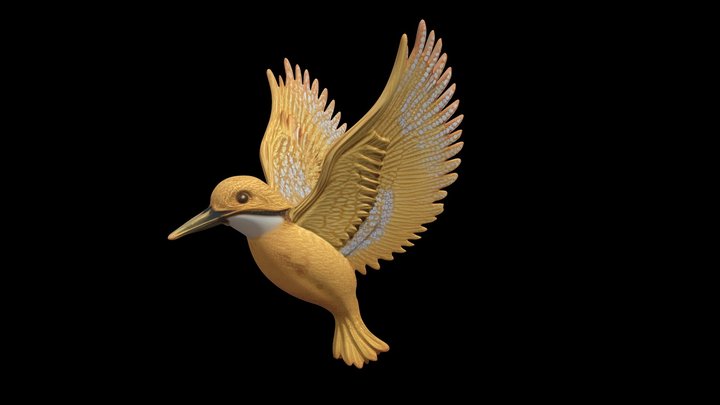 Golden Kingfisher | 3D Logo, Sculpture – Modelo 3D gratuito STL