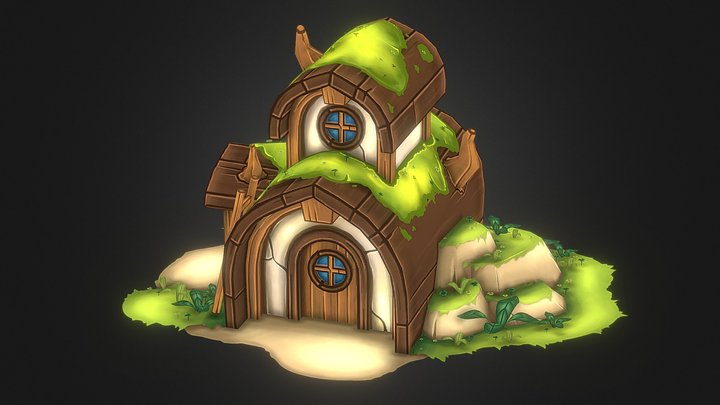 Withered Log Hut 3D Model