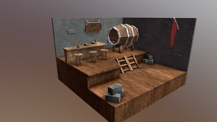 Tavern Diorama 3D Model