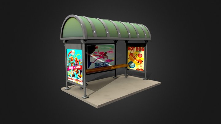 Stylized Bus Stop - Fortnite 3D Model