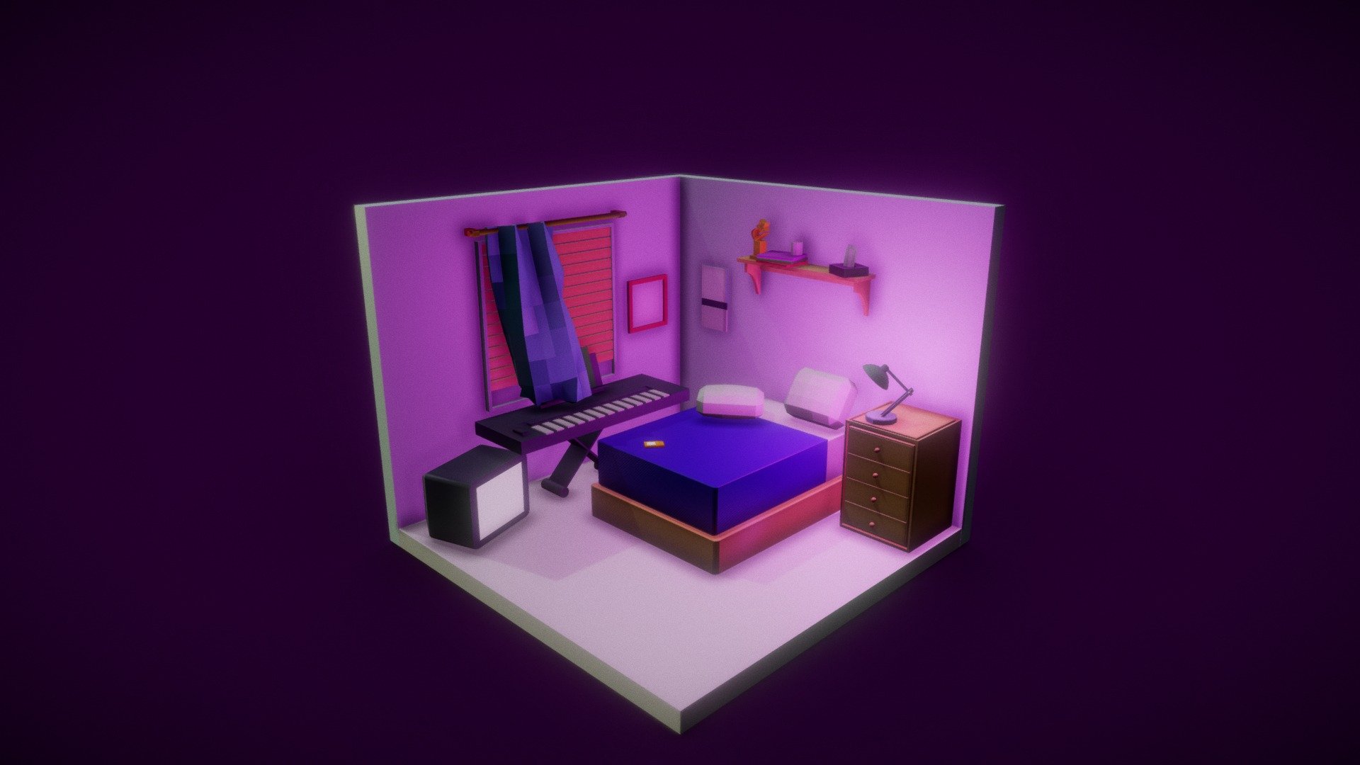 Isometric Bedroom Lowpoly