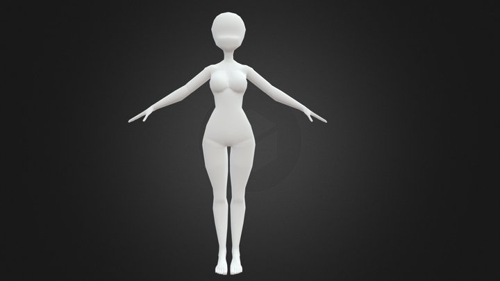 Low poly, female mesh. 3D Model