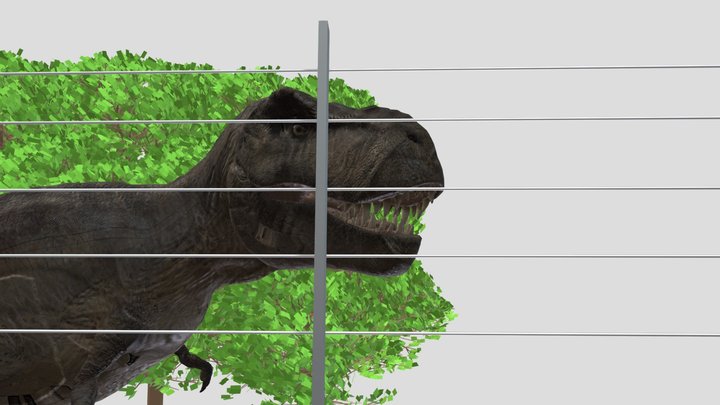 tyrannossaurus rex jurassic park rig pack 3D Model