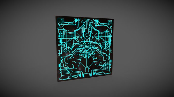 Fantasy Circuit board 3D Model