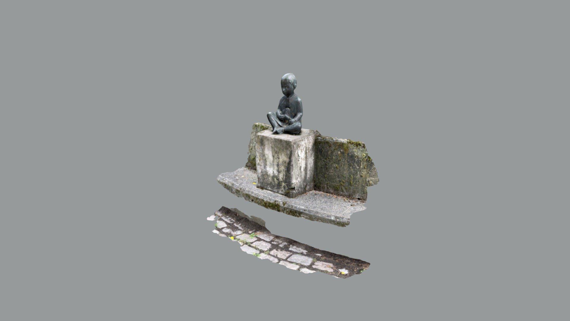 Kid With Dog Figurine