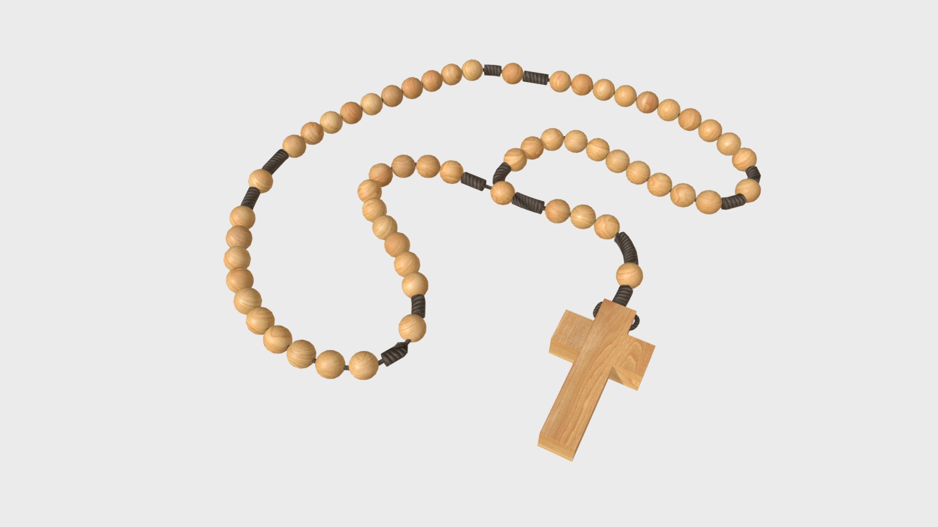 3D model Rosary - This is a 3D model of the Rosary. The 3D model is about a wooden cross made of wood.