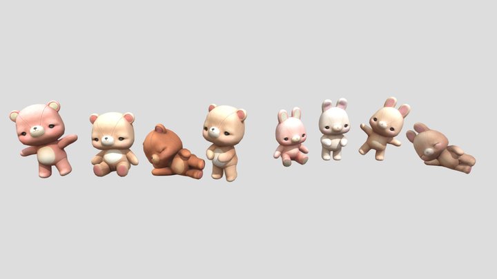 Bears And Lapins 3D Model