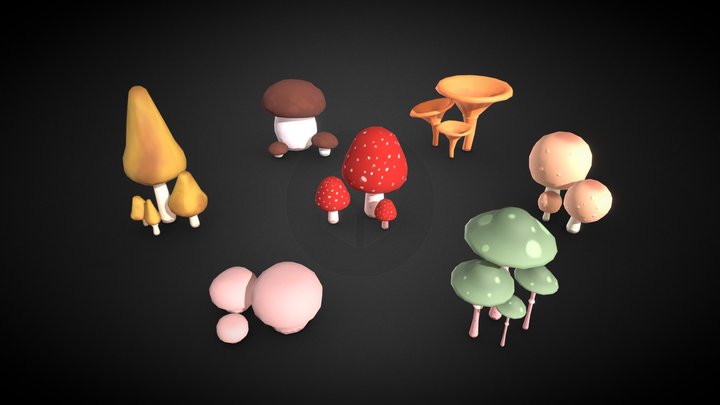 Mushrooms 3D Model