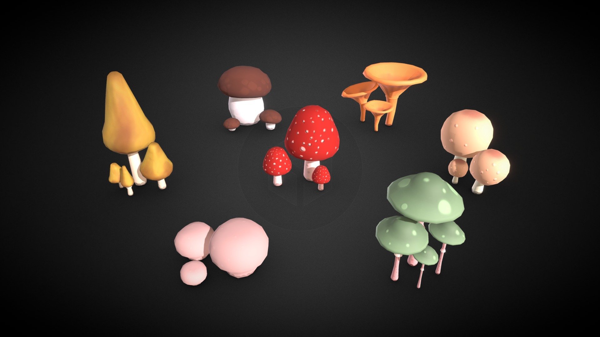 Mushrooms - Download Free 3D model by leha_pu (@leha_pu) [f9dbd4c]