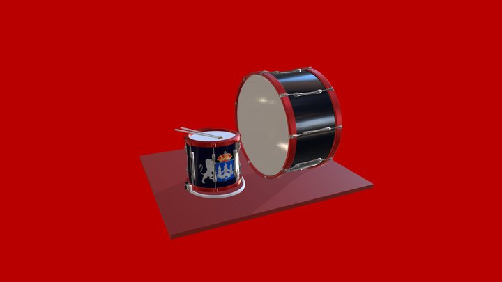 snare and base drum 3D Model
