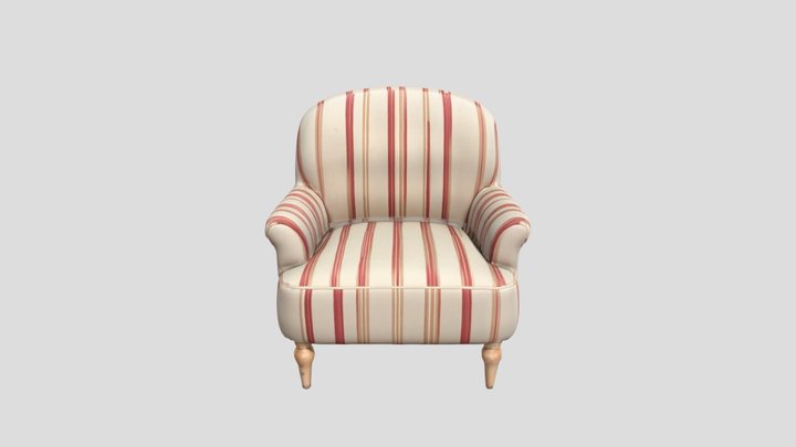 Striped Comfort Chair 3D Model