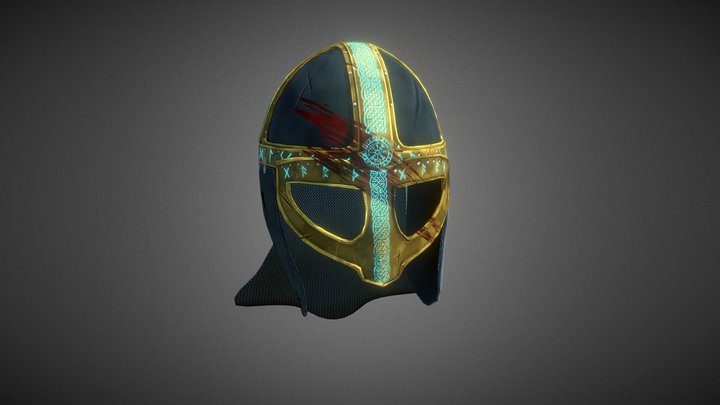 Stylized Viking Helmet 3D Model