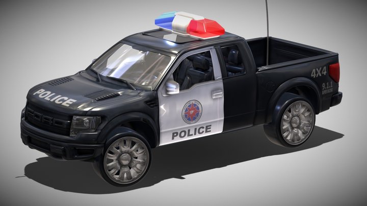 F150 POLICE TOY CAR 3D Model