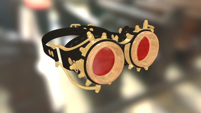 Steampunk Goggles Presentation 3D Model