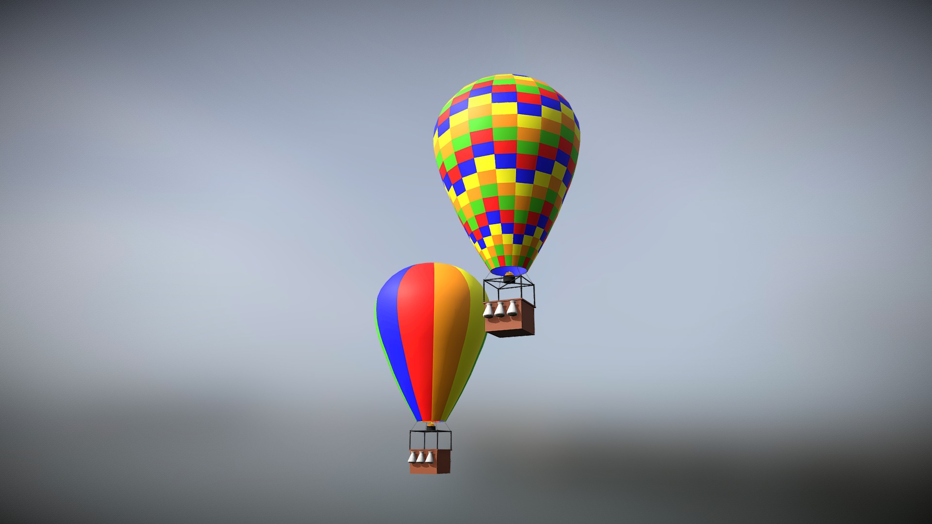 3D model Hot Air Balloon - This is a 3D model of the Hot Air Balloon. The 3D model is about a hot air balloon in the sky.