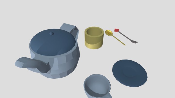 tea party Object set 3D Model