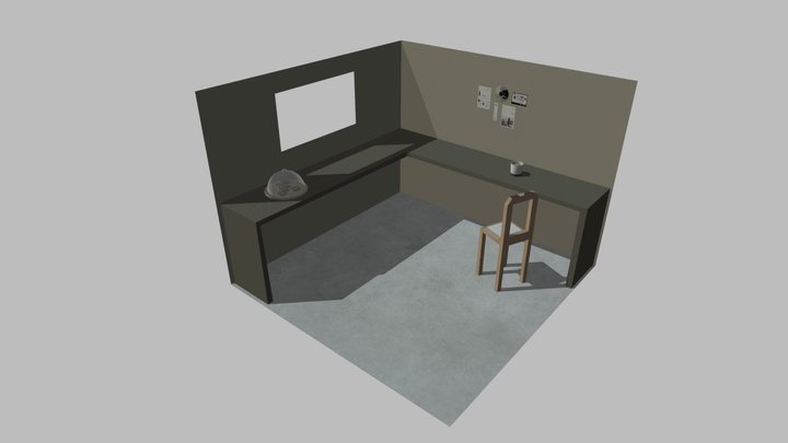 simple kitchen - final diorama scene 3D Model