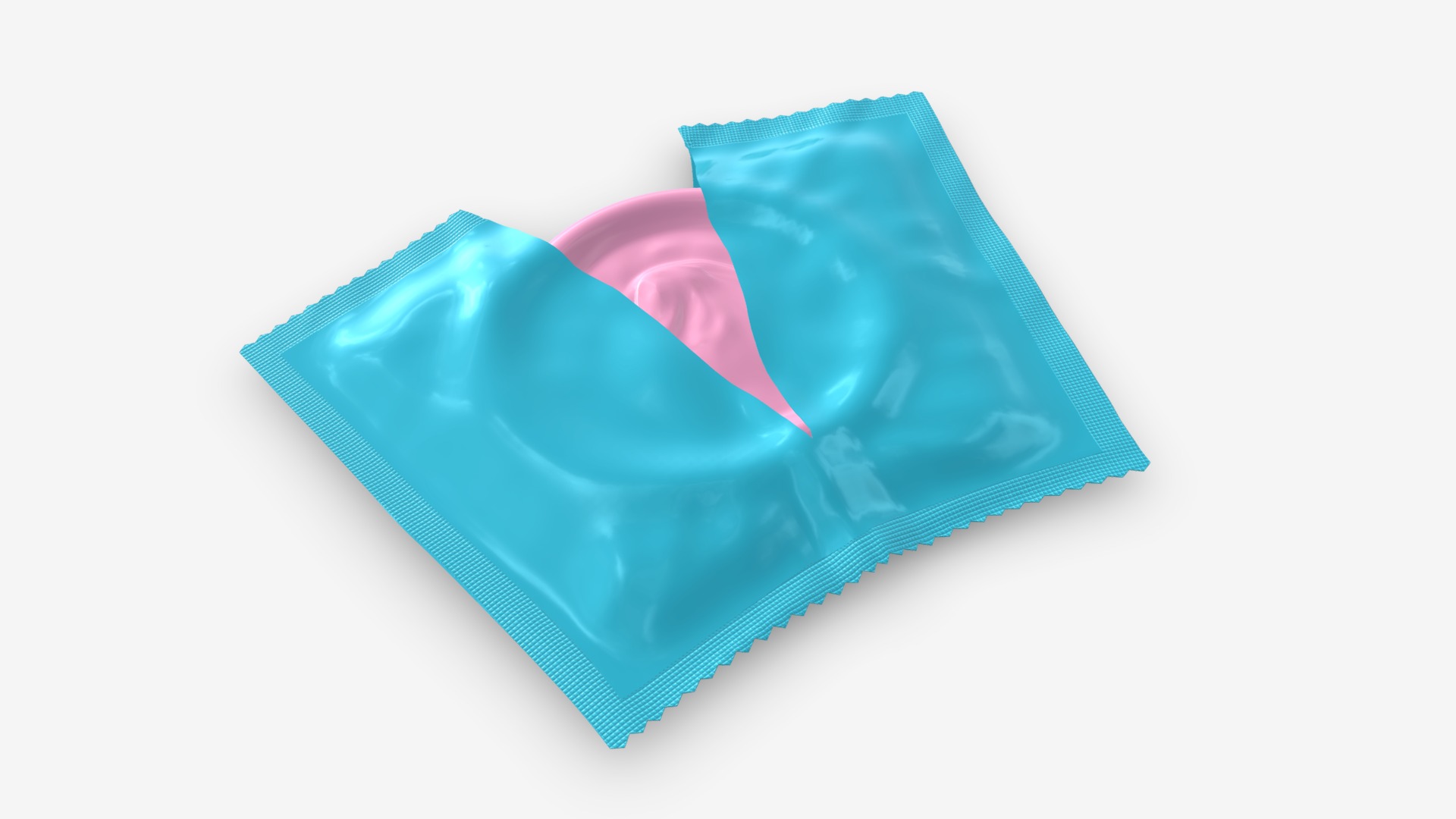 3D model Condom with opened package - This is a 3D model of the Condom with opened package. The 3D model is about surface chart.