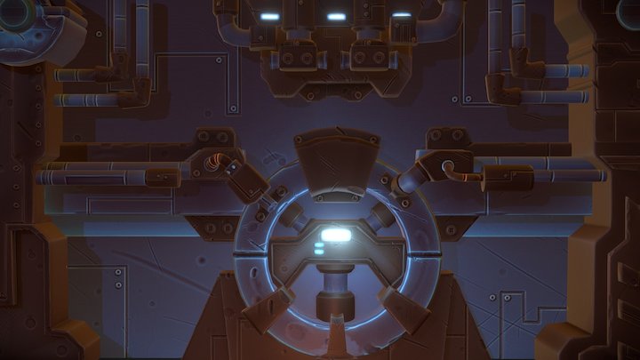 Stylized Heavy factory door 3D Model