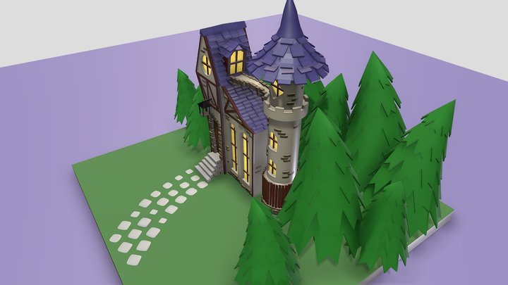 Castle. Sunrise. 3D Model
