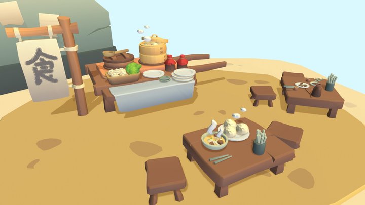 China, setting, furniture, outdoors,street，sale 3D Model