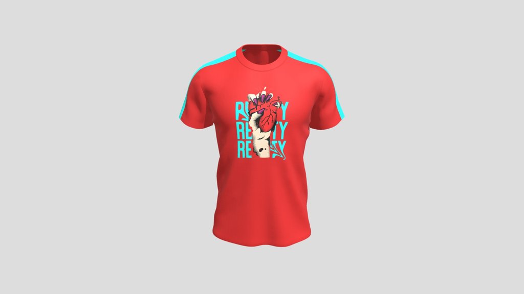 Reality Heart Graphic Panel T Shirt