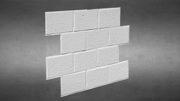 3D scan - Concrete Brick Wall Texture 3D Model