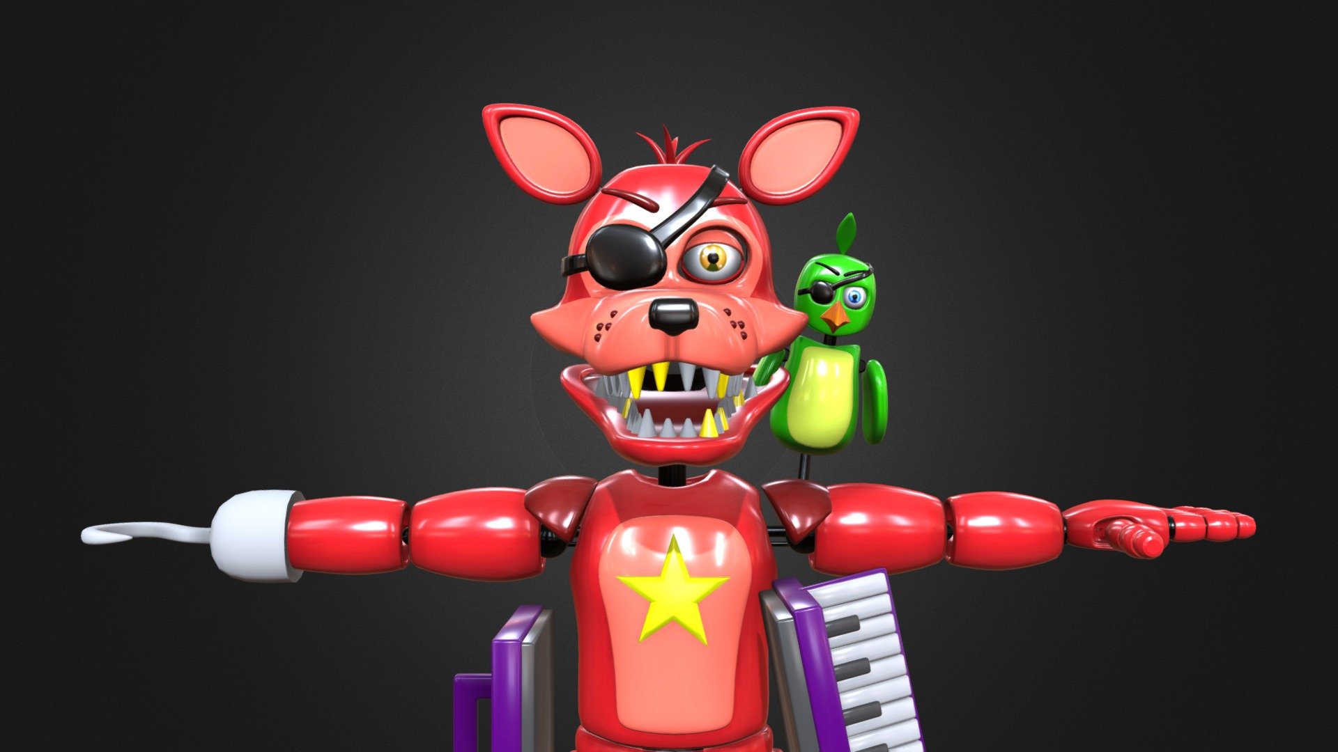 Rockstar Foxy Fnaf - Download Free 3D model by fgvcvvjn [f9ee3a3 ...