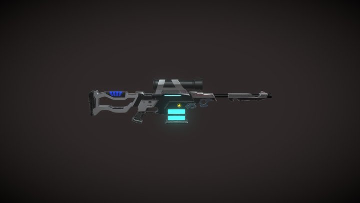 Sniper Rifle Sci Fi 3D Model