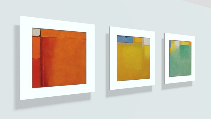 Abstract Modern Australian Art - 3 Paintings 3D Model