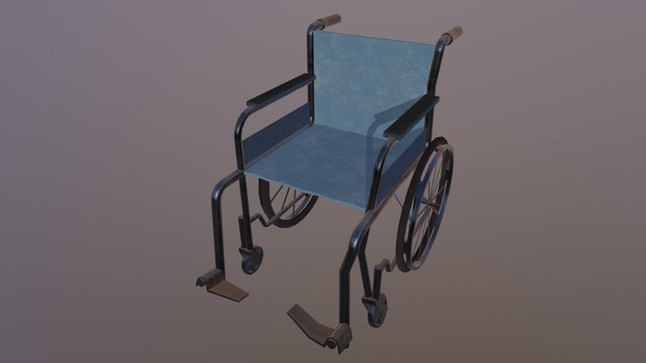 Broken Wheelchair 3D Model