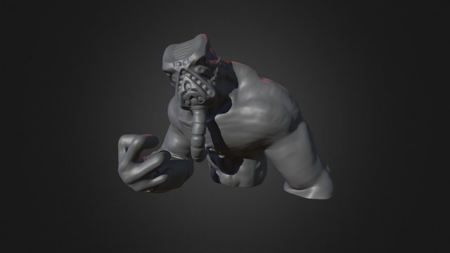 ZBrush 3D Print Sculpt 006 (Bulky Alien) Revised 3D Model