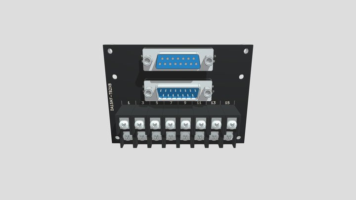 コネクタ端子台変換ユニット（2列D-sub15オス/メス⇔端子台）：ネジ取付け 3D Model
