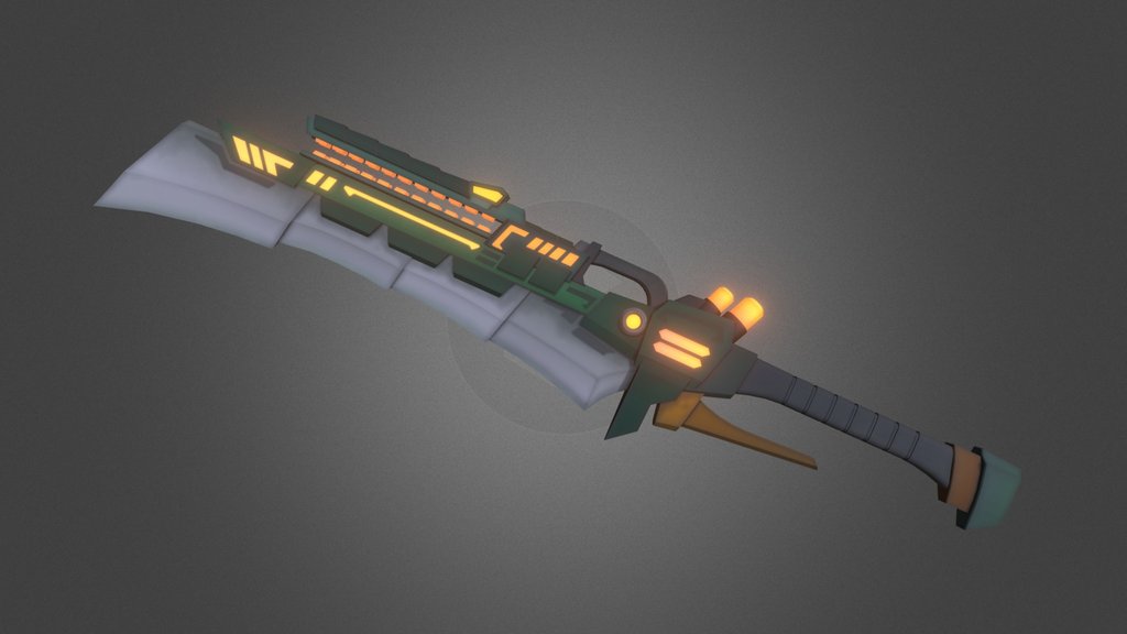 Caiman Rail-Slasher - 3D Model Stylized Weapon