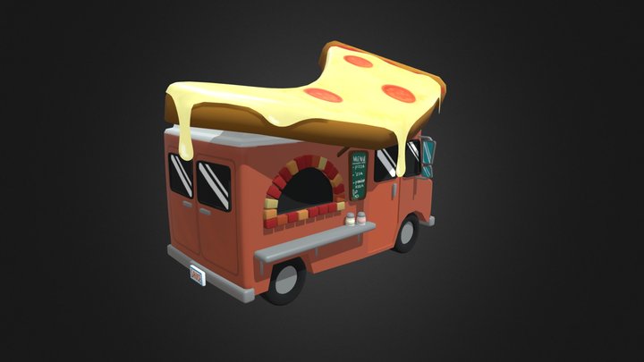 Pizza Food Vendor Truck 3D Model