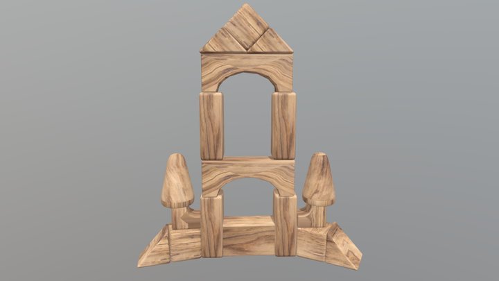 Building Block Assemblage - Castle 3D Model