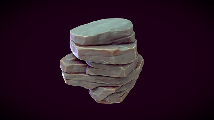 Free stylized game-ready rocks 3D Model
