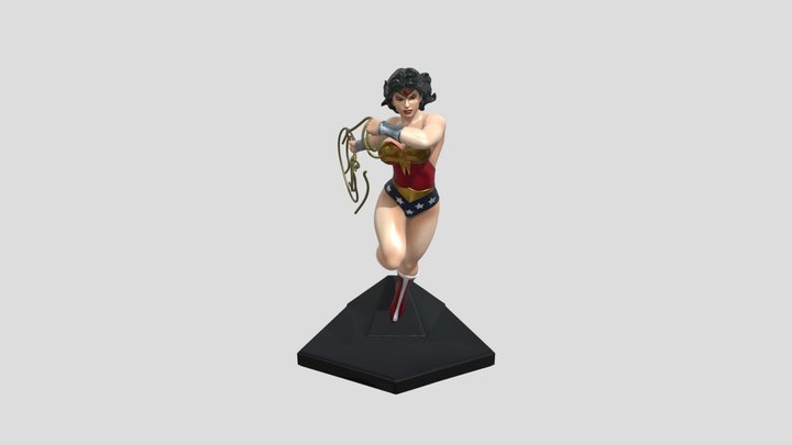 Wonder Woman Statue with Lasso 3D Model