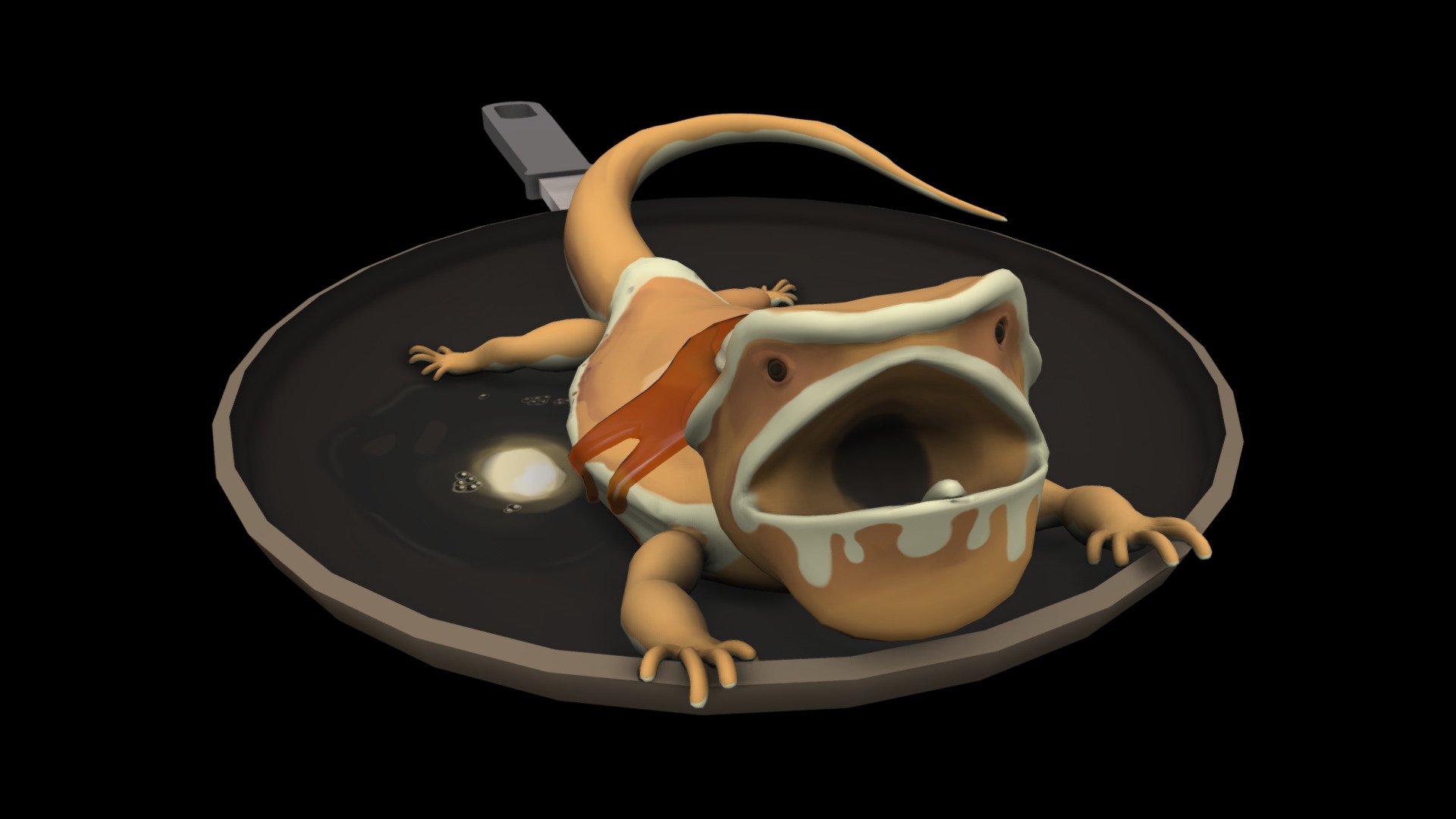 Pancake Lizard 3D model by dreamparacite [fa00381] Sketchfab