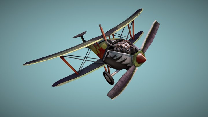 Flying Circus - Stylized Hannover CLii 3D Model