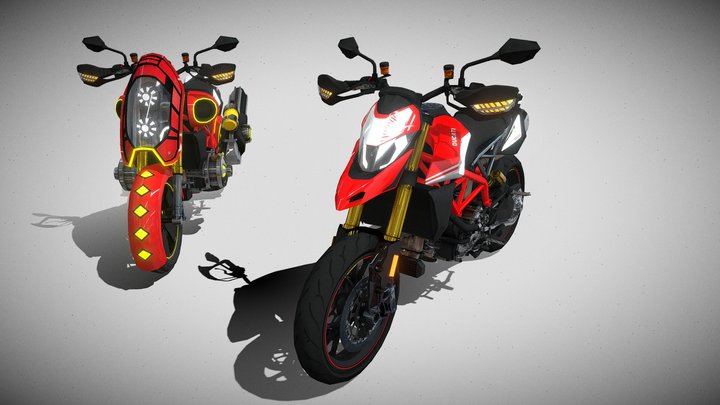 Ducati Hypermotard + Upgrade 3D Model
