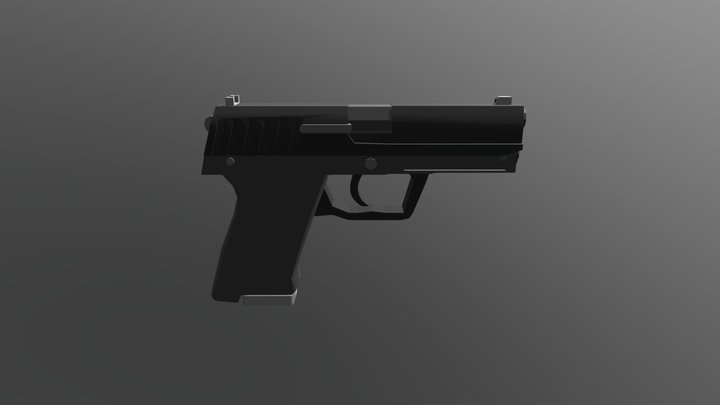 Low Poly Usp (Shooting up) 3D Model