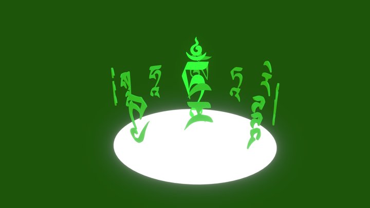Green Tara Mantra 3D Model
