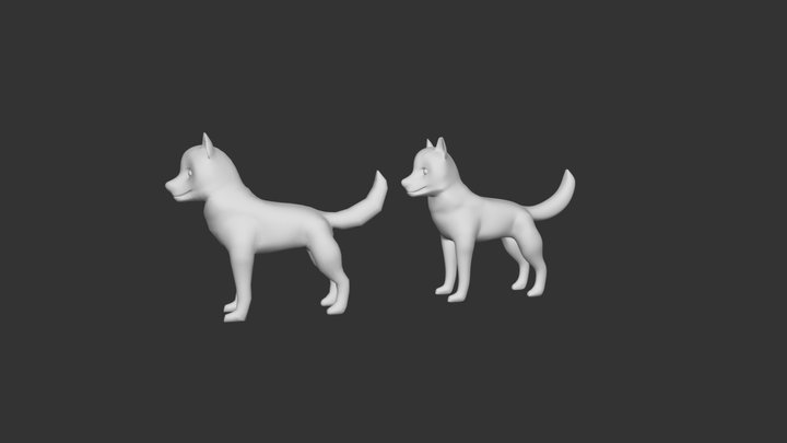 Husky Puppy 3D Model