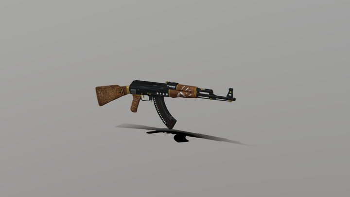 Rusty Old AK-47 3D Model