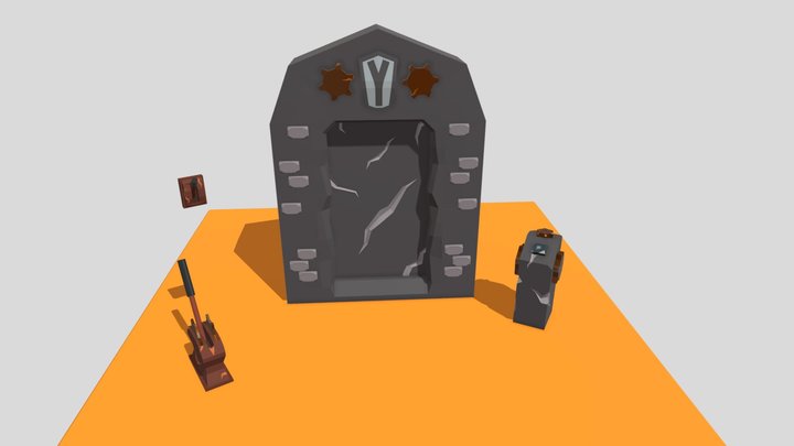 Door & Buttons (Low Poly) // by alexmile 3D Model