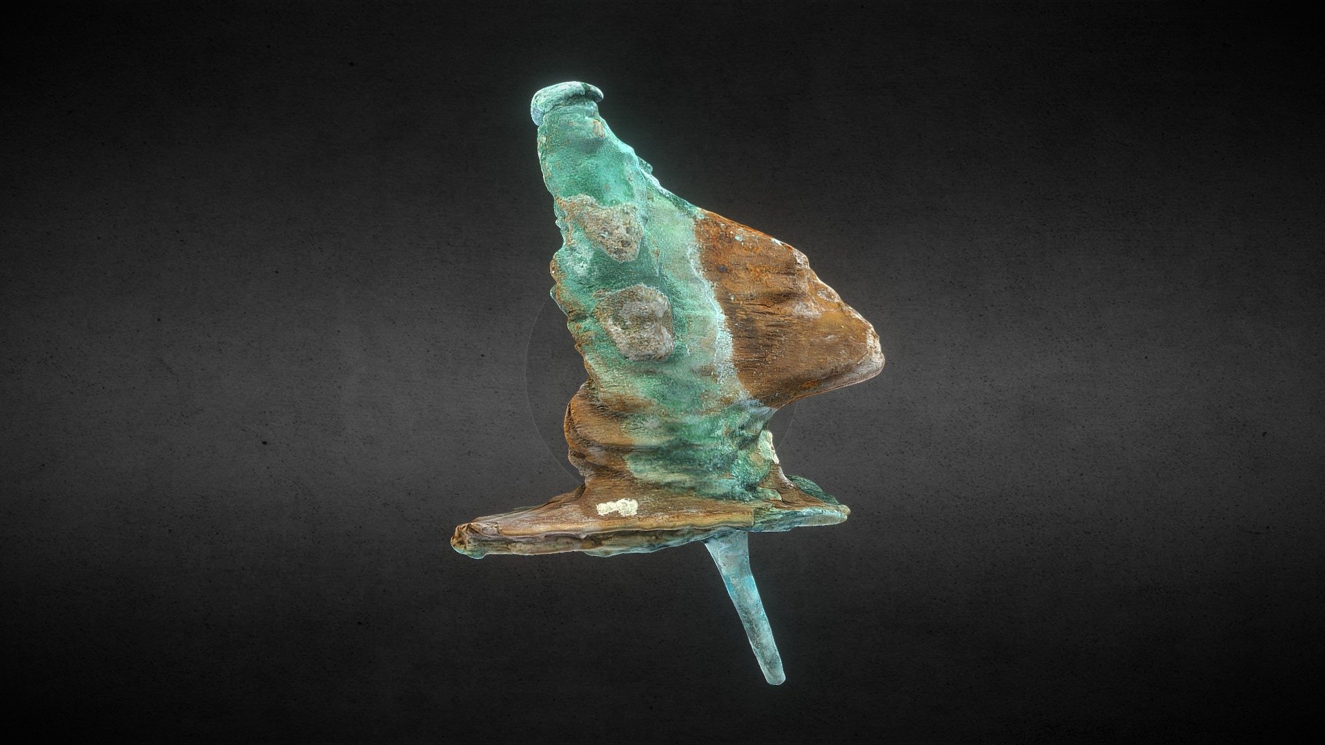 Copper Bolt In Wood From Alum Bay Wrecksite - 3D Model By Maritime ...