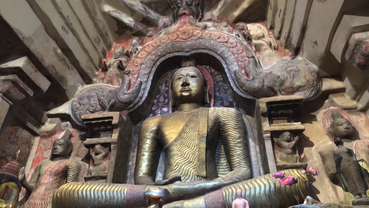 Seated Buddha 02, Gadaladeniya Vihara 3D Model