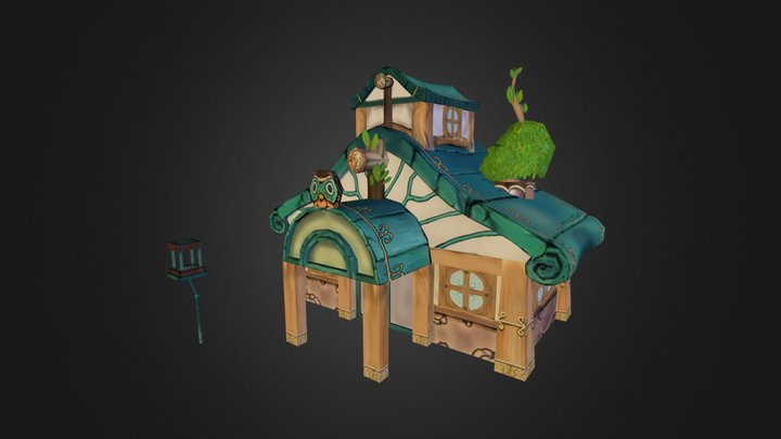 Wood House 3D Model