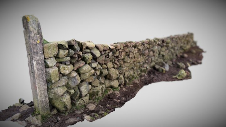 Dry stone wall 3D Model
